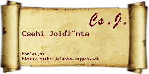 Csehi Jolánta névjegykártya